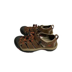 Keen Youth Boys 4 Brown Orange Shoes Sandals Hiking Walking Fishing